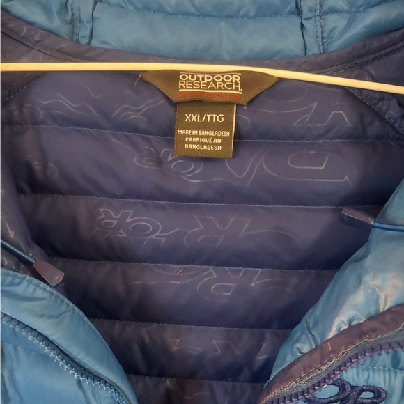 Outdoor Research Mens XL Vibrant Blue Puffer Coat - Picture 8 of 12